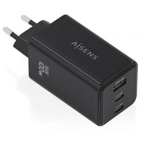 CARGADOR DE PARED GAN AISENS ASCH-100W3P052-BK/ 2XUSB TIPO-C/ 1XUSB/ 100W