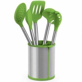 SET 5 UTENSILIOS BRA PRIOR A197011/ BOTE PORTA UTENSILIOS/ ESPÁTULA/ CUCHARA/ PASTA/ CAZO/ ESPUMADERA/ CUCHARÓN