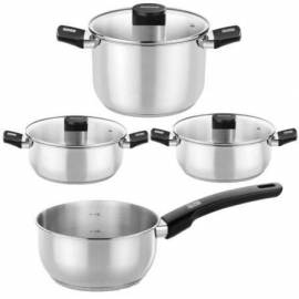 PACK BATERÍA DE COCINA ELITE MONIX M240001/ CAZO Ø14CM/ OLLAS Ø24CM/ CACEROLAS Ø20 - 24CM/ ACERO INOXIDABLE/ APTA PARA INDUCCIÓN
