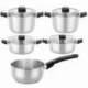 PACK BATERÍA DE COCINA ELITE MONIX M240002/ CAZO Ø14CM/ OLLAS Ø20 - 24CM/ CACEROLAS Ø20 - 24CM/ ACERO INOXIDABLE/ APTA PARA