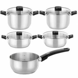 PACK BATERÍA DE COCINA ELITE MONIX M240002/ CAZO Ø14CM/ OLLAS Ø20 - 24CM/ CACEROLAS Ø20 - 24CM/ ACERO INOXIDABLE/ APTA PARA