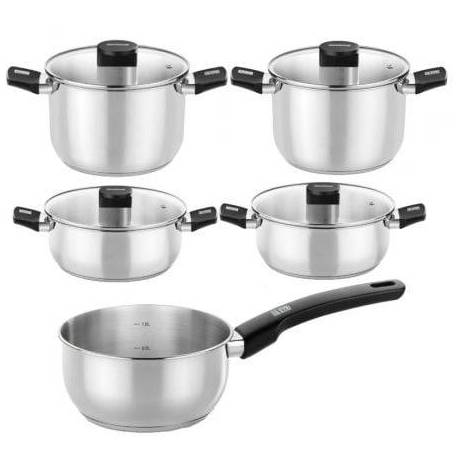 PACK BATERÍA DE COCINA ELITE MONIX M240002/ CAZO Ø14CM/ OLLAS Ø20 - 24CM/ CACEROLAS Ø20 - 24CM/ ACERO INOXIDABLE/ APTA PARA
