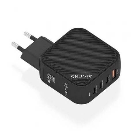 CARGADOR DE PARED GAN AISENS ASCH-100W4P029-BK/ 3XUSB TIPO-C/ 1X USB/ 100W