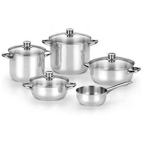 PACK BATERÍA DE COCINA MONIX OPTIMA2 M450001/ CAZO Ø16CM/ OLLAS Ø20 - 24CM/ CACEROLAS Ø20 - 24CM/ ACERO INOXIDABLE/ APTA PARA