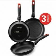 PACK 3 SARTÉNES MONIX HERMANOS TORRES M240000/ Ø18CM/ Ø22CM/ Ø26CM/ ALUMINIO FORJADO/ APTA PARA INDUCCIÓN