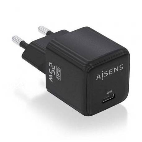 CARGADOR DE PARED GAN AISENS ASCH-25W1P013-BK/ 1XUSB TIPO-C/ 25W