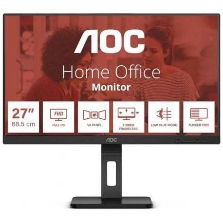 MONITOR PROFESIONAL AOC 27E3QAF 27'/ FULL HD/ MULTIMEDIA/ REGULABLE EN ALTURA/ NEGRO