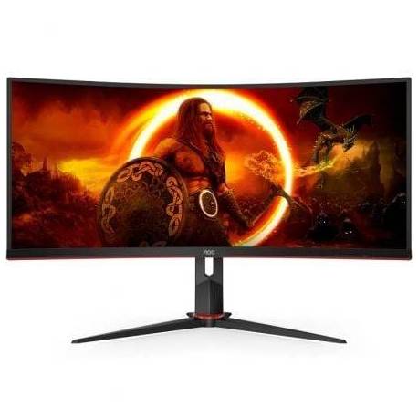 MONITOR GAMING ULTRAPARONÁMICO CURVO AOC CU34G2XP/BK 34'/ WQHD/ 1MS/ 180HZ/ VA/ NEGRO
