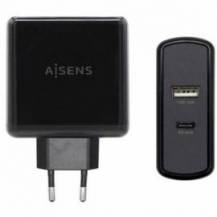 CARGADOR DE PARED AISENS ASCH-2PD45A-BK/ 1XUSB TIPO-C/ 1X USB/ 57W