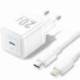 CARGADOR DE PARED GAN VENTION TZ-FEPW0-EU-02/ 1XUSB TIPO-C + CABLE LIGHTNING/ 20W
