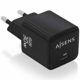 CARGADOR DE PARED GAN AISENS ASCH-30W1P036-BK/ 1XUSB TIPO-C/ 30W