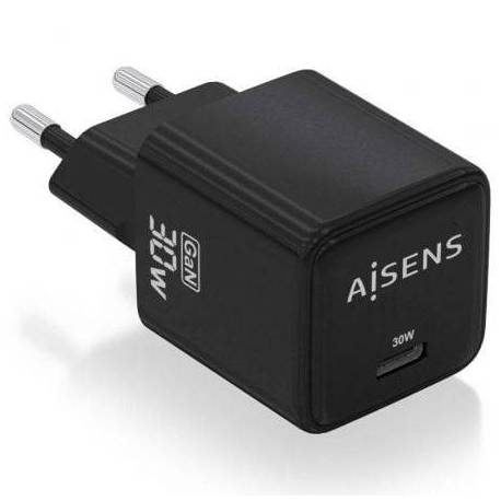 CARGADOR DE PARED GAN AISENS ASCH-30W1P036-BK/ 1XUSB TIPO-C/ 30W