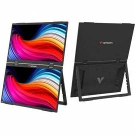 MONITOR PORTÁTIL TÁCTIL VERBATIM DUO ESSENTIALS 15.6' + 15.6'/ FULL HD/ MULTIMEDIA/ NEGRO