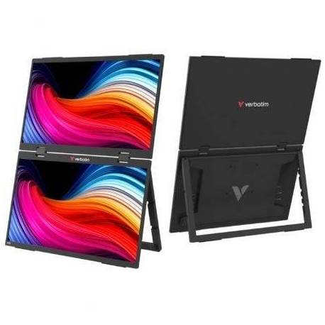 MONITOR PORTÁTIL TÁCTIL VERBATIM DUO ESSENTIALS 15.6' + 15.6'/ FULL HD/ MULTIMEDIA/ NEGRO