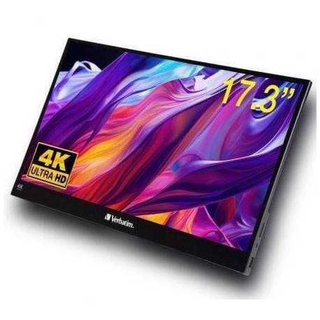 MONITOR PORTÁTIL TÁCTIL VERBATIM PMT-17-4K 17.3'/ 4K/ MULTIMEDIA/ NEGRO