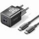 CARGADOR DE PARED GAN VENTION TZ-FEQB0-EU-01/ 1XUSB TIPO-C/ 1XUSB + CABLE USB TIPO-C/ 30W