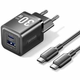 CARGADOR DE PARED GAN VENTION TZ-FEQB0-EU-01/ 1XUSB TIPO-C/ 1XUSB + CABLE USB TIPO-C/ 30W
