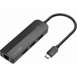 HUB USB TIPO-C VENTION TGOBB/ 3XUSB/ 1XRJ45/ 1X MICRO B PD