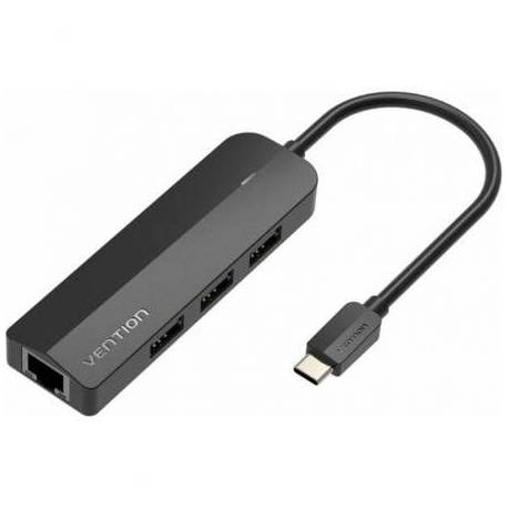 HUB USB TIPO-C VENTION TGOBB/ 3XUSB/ 1XRJ45/ 1X MICRO B PD