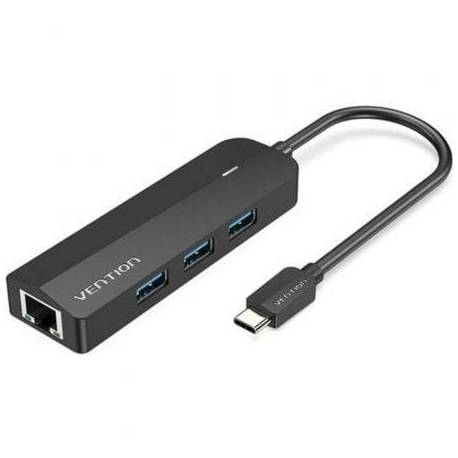 HUB USB TIPO-C VENTION TGPBB/ 3XUSB/ 1XRJ45/ 1XMICRO B PD