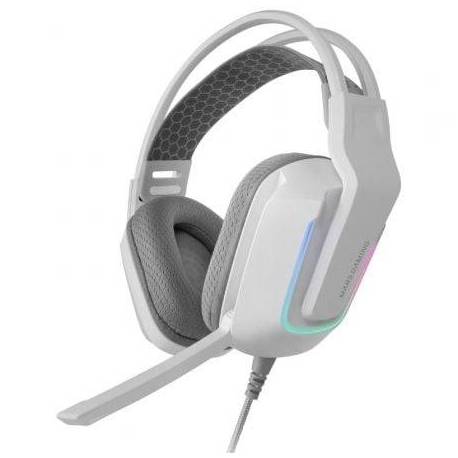 AURICULARES GAMING CON MICRÓFONO MARS GAMING MH-STRIKE/ JACK 3.5/ USB/ BLANCOS