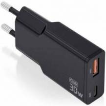 CARGADOR DE PARED GAN AISENS ASCH-30W2P047-BK/ 1XUSB TIPO-C/ 1XUSB/ 30W/ NEGRO