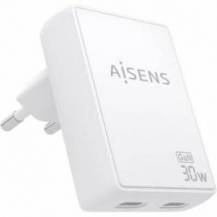 CARGADOR DE PARED GAN AISENS ASCH-30W2P075-W/ 2XUSB TIPO-C/ 30W/ BLANCO