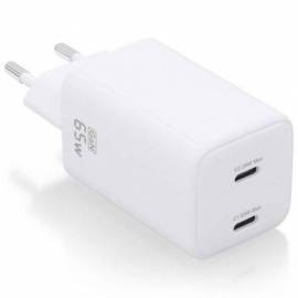CARGADOR DE PARED GAN AISENS ASCH-65W2P039-W/ 2XUSB TIPO-C/ 65W
