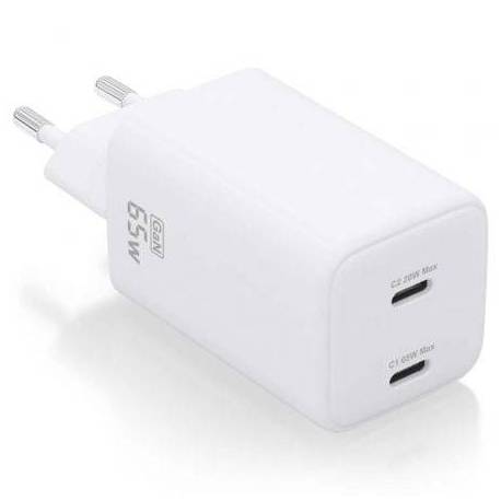 CARGADOR DE PARED GAN AISENS ASCH-65W2P039-W/ 2XUSB TIPO-C/ 65W