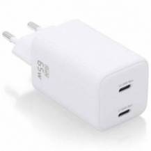 CARGADOR DE PARED GAN AISENS ASCH-65W2P039-W/ 2XUSB TIPO-C/ 65W