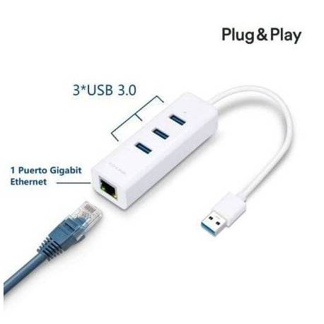 HUB USB 3.0 TP-LINK UE330/ 3XUSB/ 1XRJ45/ BLANCO