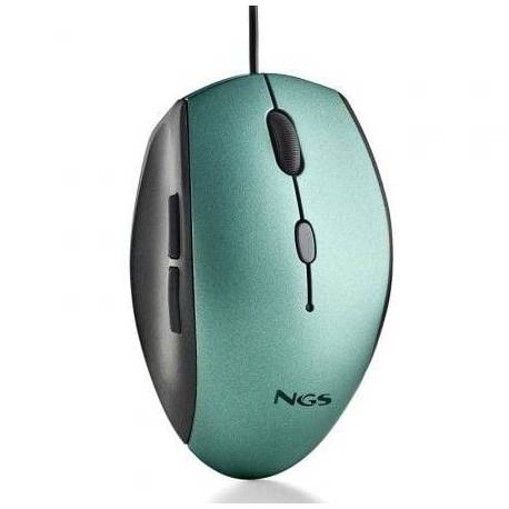 RATÓN ERGONÓMICO NGS MOTH ICE/ HASTA 1600 DPI/ VERDE HIELO