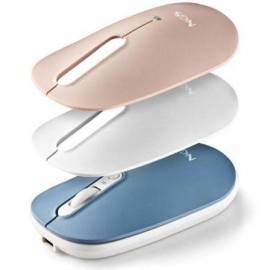 RATÓN INALÁMBRICO POR BLUETOOTH NGS SHELL-RB/ BATERÍA RECARGABLE/ HASTA 1600 DPI/ AZUL/ BLANCO/ ROSA