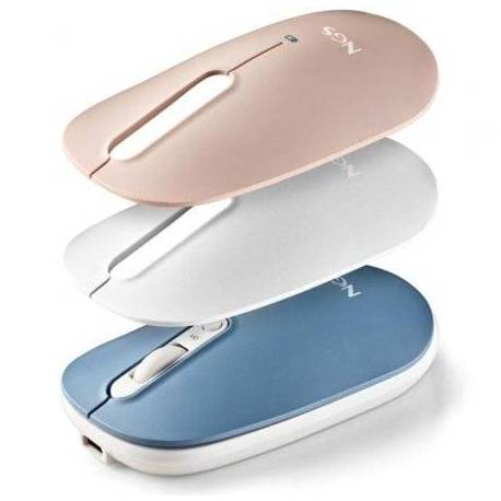 RATÓN INALÁMBRICO POR BLUETOOTH NGS SHELL-RB/ BATERÍA RECARGABLE/ HASTA 1600 DPI/ AZUL/ BLANCO/ ROSA