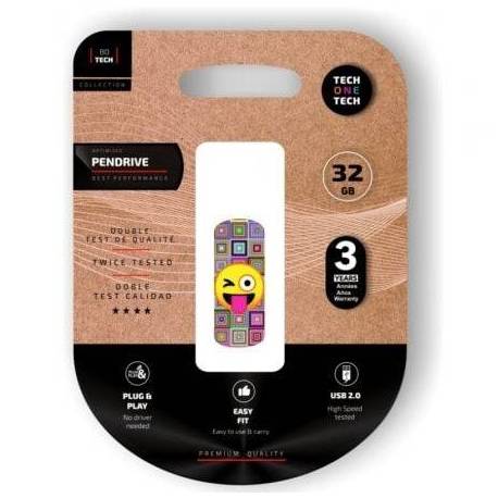 PENDRIVE 32GB TECH ONE TECH EMOJI GUIÑO USB 2.0