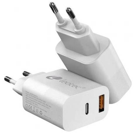 CARGADOR DE PARED LEOTEC LECSPH20W2W2/ 1XUSB TIPO-C/ 1XUSB/ 20W