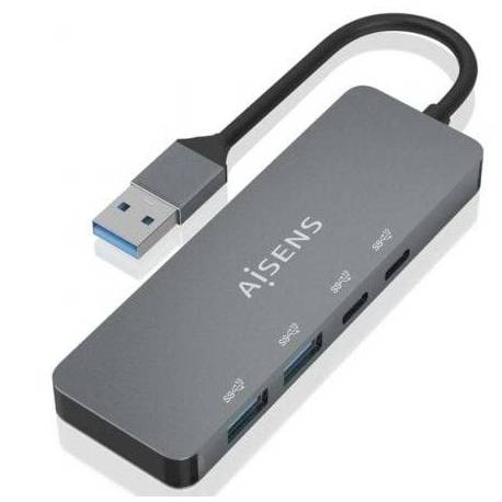 HUB USB 3.2 AISENS A106-0696/ 2XUSB/ 2XUSB TIPO-C/ GRIS