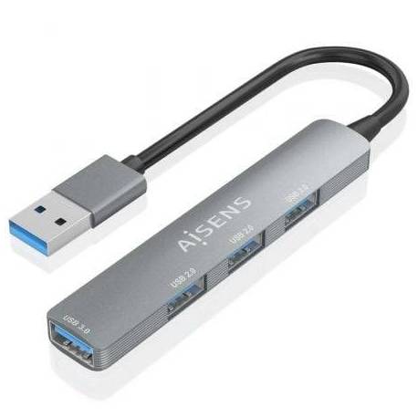 HUB USB 3.0 AISENS A106-0859/ 4XUSB/ GRIS