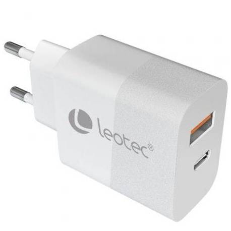 CARGADOR DE PARED GAN LEOTEC LECSPH30W2W/ 1XUSB TIPO-C/ 1XUSB/ 30W