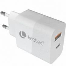 CARGADOR DE PARED GAN LEOTEC LECSPH30W2W/ 1XUSB TIPO-C/ 1XUSB/ 30W