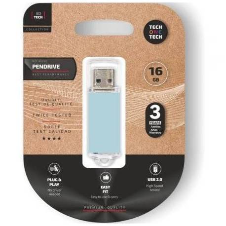 PENDRIVE 16GB TECH ONE TECH BASIC USB 2.0/ AZUL CIELO
