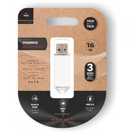 PENDRIVE 16GB TECH ONE TECH BASIC USB 2.0/ BLANCO