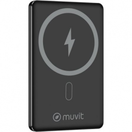 POWERBANK 5000MAH MUVIT FOR CHANGE MCCHP0009/ 20W/ WIRELESS/ NEGRA/ INCLUYE CABLE USB TIPO-C