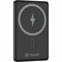 POWERBANK 5000MAH MUVIT FOR CHANGE MCCHP0009/ 20W/ WIRELESS/ NEGRA/ INCLUYE CABLE USB TIPO-C