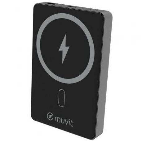 POWERBANK 10000MAH MUVIT FOR CHANGE MCCHP0010/ 20W/ WIRELESS/ NEGRA/ INCLUYE CABLE USB TIPO-C