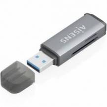 LECTOR DE TARJETAS EXTERNO AISENS ASCR-2A09-GR/ USB 3.1