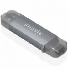 LECTOR DE TARJETAS EXTERNO AISENS ASCR-2AC08-GR/ USB 3.1