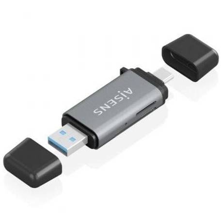 LECTOR DE TARJETAS EXTERNO AISENS ASCR-2AC11-GR/ USB 3.1