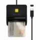 LECTOR DE DNI USB TIPO-C AISENS ASCR-SN03C-BK/ USB TIPO-C/ NEGRO