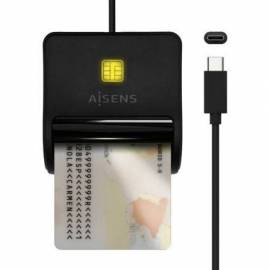 LECTOR DE DNI USB TIPO-C AISENS ASCR-SN03C-BK/ USB TIPO-C/ NEGRO